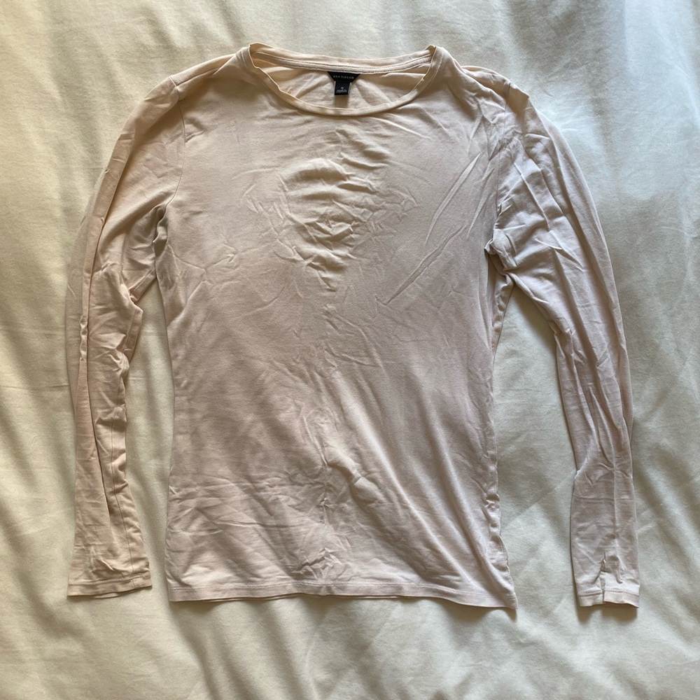 Ann Taylor Light Pink Long Sleeve Shirt- Size S